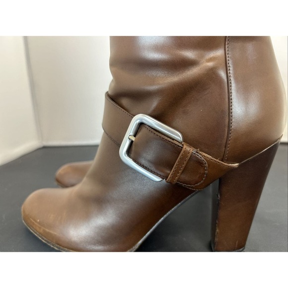 Cole Haan Boots Womens 7.5 B Milana Side Zip Ankle Bootie D25150 Brown Heels FS - Picture 13 of 15